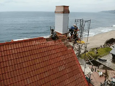Premium tile roof project completed on a Malibu hillside property.