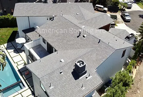 Asphalt shingle roof close-up