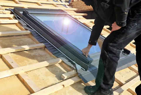 Skylight installation on a residential roof